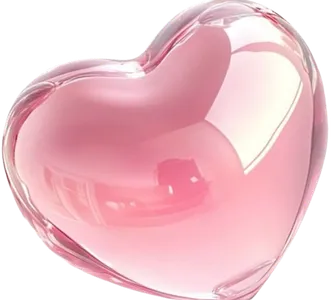 Corazón de cristal rosa 3D flotante