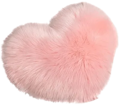 Almohadón de felpa rosa en forma de corazón