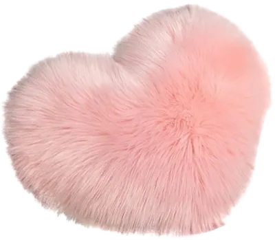 Almohadón de felpa rosa en forma de corazón